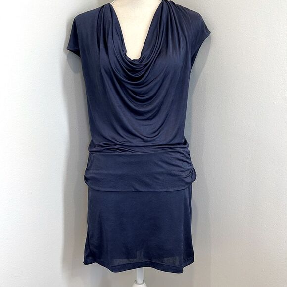 Bcbgmaxazria Navy Blue shiny Mini Dress - Picture 1 of 7
